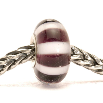 Fekete-Fehér Csíkos Bead - Trollbeads Ékszerek Magyarország